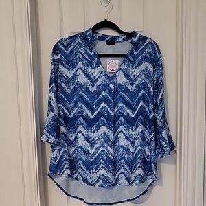Blue Chevron Women's Top